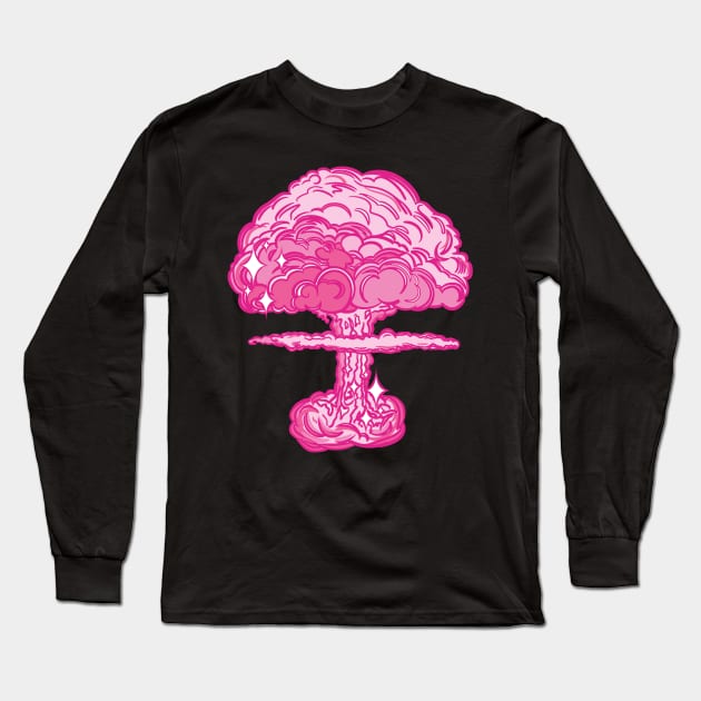 Barbenheimer Mushroom Cloud Nuclear Bomb Long Sleeve T-Shirt by izzyfaye